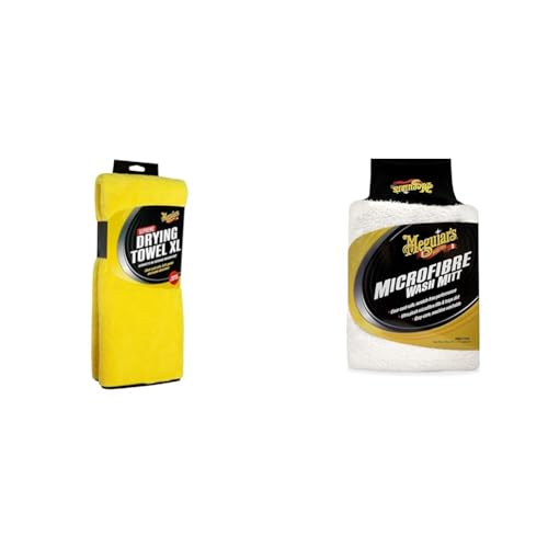 Meguiar's X1905EU serviette séchage voiture microfibre XL jaune avec gant