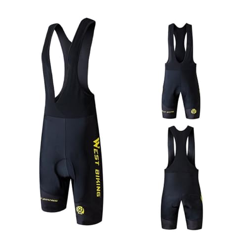 WEST BIKING - Bretelle Masculino Feminino Gel Resistente Confortável Acolchoado Bermuda Ciclismo (BR