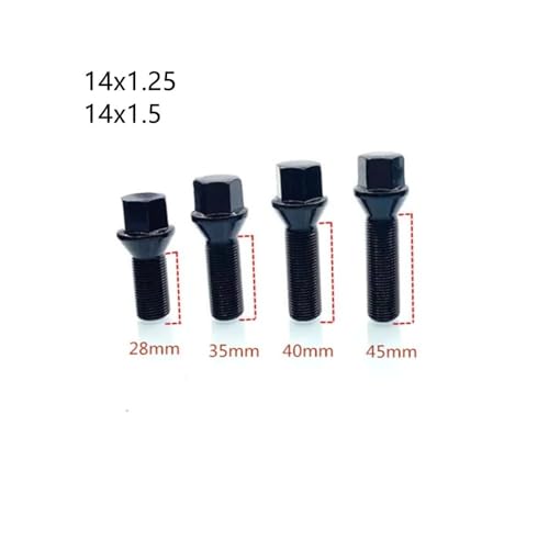 Pernos de rueda M14x1,25 negros 45mm para montaje de llantas oscuras 2