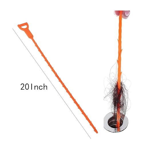 24inch Drain Clog Remover(1pcs),Snake Drain Hair Removal Tool(6pcs),Hair Cather Shower Drain Tool,Hair Cleaning Tool for Shower Kitchen Sink Bath Tub Bathroom,Toilet,Sewer Sink Snake Hair Remover(6+1)