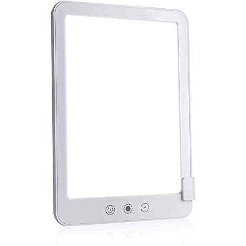 Tageslichtlampe tragbar 10000 Lux mit 3 Farbe Einstellbar Helligkeit Ebenen, Voll UV-frei LED Spektrum, Berühren Steuerung Fauay