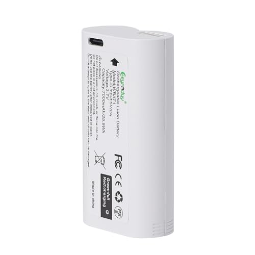 Eeyrnduy WBAT1 Removable Battery Pack for WYZE Cam Pro Camera 7000mAh Rechargeable Replacement Battery 3.7V Lithium Battery with Type-C Cable