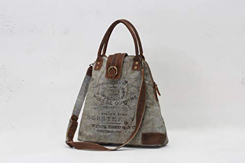 Myra Bag Upcycled Gerster Shoulder Bag - Measures 16 inches wide by 15 inches high by 6 inches deep - Runs Large4