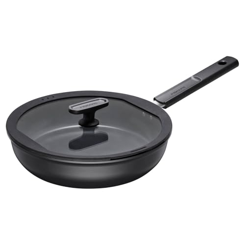 Fiskars Sauteuse avec Couvercle, Hard Face, Diamètre 26 cm, Capacité : 2,8 litres, Tous Types de Feux, Antiadhésif, Résistant aux Rayures, Aluminium/Plastique, Noir, 1075529
