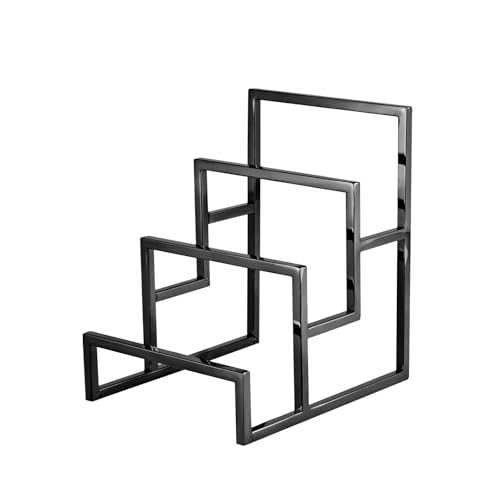 HEYLEAYAR Clutch Purse Display Stand, 3 Layer Stainless Steel Wallet Display Stand Clutch Handbag Holder for Boutique Store and Home Retail, Titanium Black by HEYLEAYAR - Used condition - US$36.54