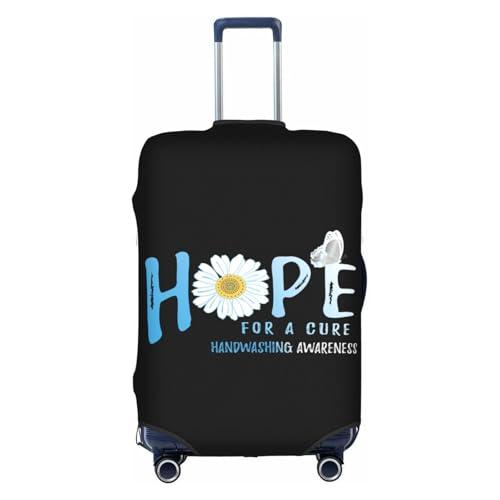 Travel Luggage Cover Hope For A Cure Handwashing Awareness Flower Fashion Washable Baggage Suitcase Protector Fit For Luggage Small