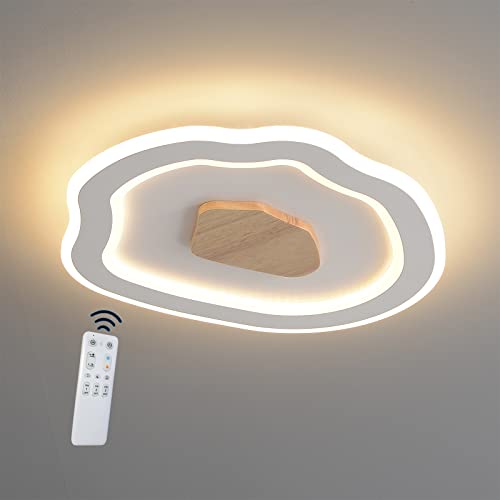 Plafon de techo LED de madera 48W sin parpadeo para evitar fatiga visual