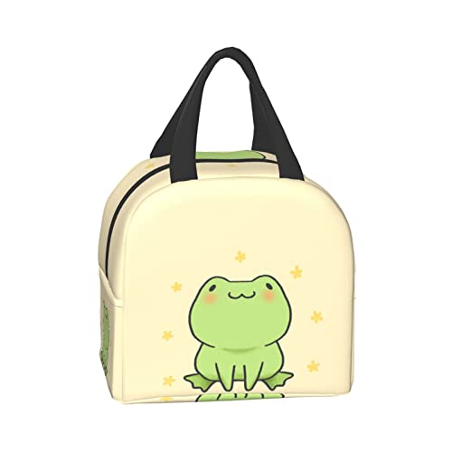Senheol Cute Frog Cartoon Print Lunch Box, Kawaii Small Insulation Lunch Bag, Reusable Food Bag Lunch Containers Bags For Women Men #TOP2