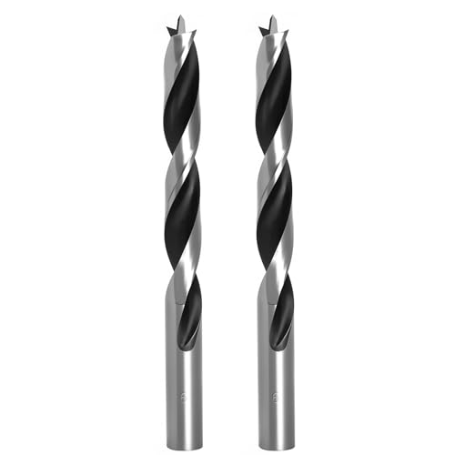 Image of Brad Point Wood Drill Bits for Woodworking, 9mm (23/64") Brad Point Drill, Carbon Steel Metric Brad Point Drill Bits with Double Flutes Design for Soft & Hard Woods MDF Acrylic, 2 Pcs
