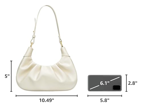Image of KKXIU Shoulder Bag Crescent Handbag Ruched Purse Underarm Bag Mini Hobo for Women
