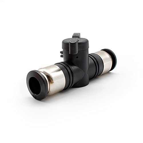 SRJQXH Vanne à Bille Pneumatique de 10 mm, Diamètre Intérieur Régulateur de Débit D'air, Plastique Noir en Alliage de Connecteur Rapide de Valve, pour...