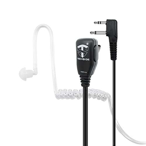 TechSide Transparent Pneumatic Earpiece Microphone for 2-pin Midland Radios, 1x Pneumatic Earphone (Midland)