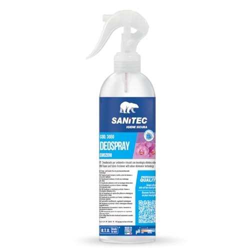 Sanitec Deospray Emozioni, Deodorante ambiente, Fiori Bianchi, 300 ml