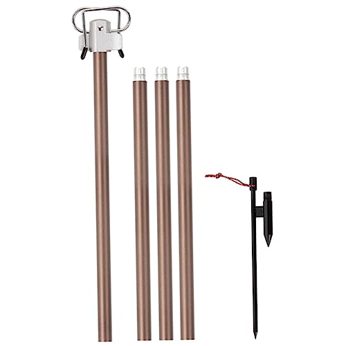 VANZACK 1 Set Folding Camping Lantern Stand Outdoor Light Holder with Double Hooks for Stability Lightweight Portable Bracket for Hiking Fishing and Picnic Use