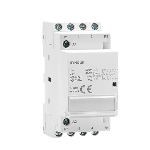 Contacteur modulaire 4P 25A pour rail DIN AC 230V quadripolaire domotique