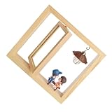 Cadre photo rotatif double face – en pin et résine, finitions soignées, ce cadre photo est une superbe décoration de bureau