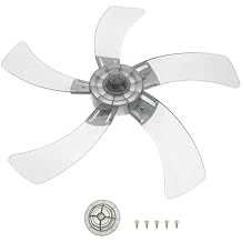 MERRYHAPY Fan Blades Replacement 18 Inch Plastic Universal 5 Leaves Standing Pedestal Floor Fan Blades Repair Parts with Nut Cover and Screw