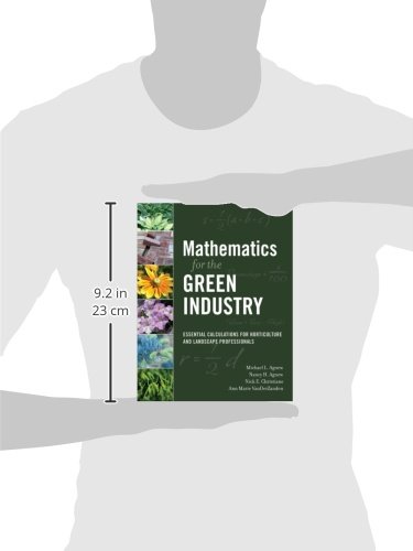 Side view of Mathematics for the Green Industry book showing dimensions