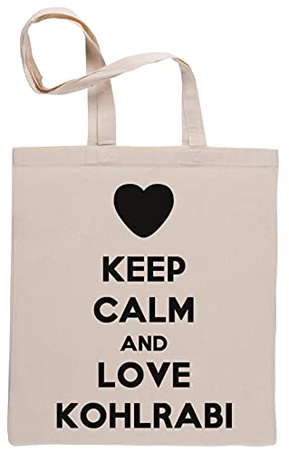 Keep Calm And Love Kohlrabi Einkaufstasche in Beige Shopping Bag Beige