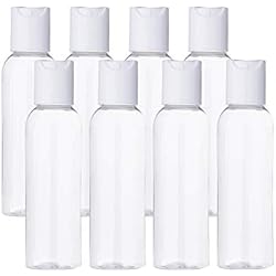 Tapa Para Jabon Liquido BENECREAT 20 Pack 60ml Botellas Transparente con Tapa Blanca de Presión para Jabón de Manos Limpiador Facial Contenedores Vacíos de Plástico, Botellas Recargables y Portátil