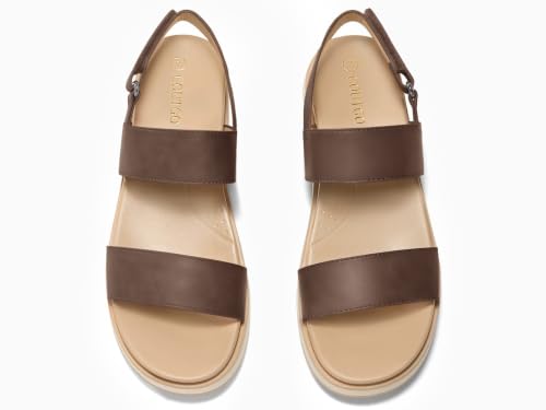 Image of Coutgo Women's Arch Support Adjustable Strap Flat Sandals