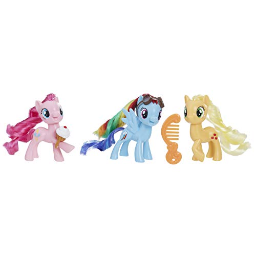 My Little Pony Toy Rainbow Dash, Pinkie Pie & Applejack 3-Pack, Intro to Friendship is Magic, Ages 3 and Up