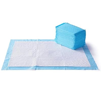 Amazon Basics Super Absorbent Dog and Puppy Potty Pads, Leak-Proof 5-Layer Design with Quick-Dry Surface for Housebreaking, Heavy Duty Absorbency, X-Large, 28 x 34 Inch, Blue & White, 25-Pack