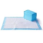 Amazon Basics Dog and Puppy Pee Pads with 5-Layer Leak-Proof Design and Quick-Dry Surface for Potty Training, Heavy Duty Absorbency, X-Large, 28 x 34 Inch - Pack of 25, Blue & White