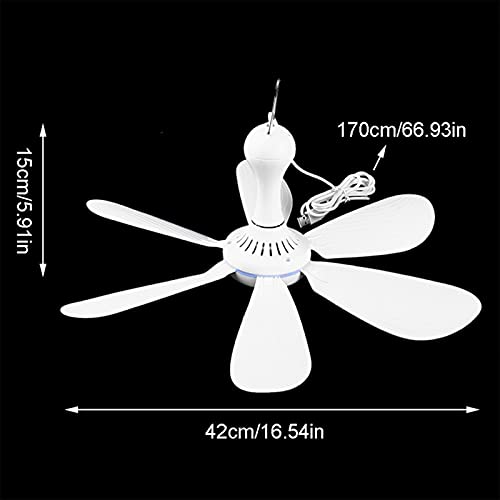 Ventilador de techo USB de 5V y 1 velocidad para colgar en tiendas de campaña 4