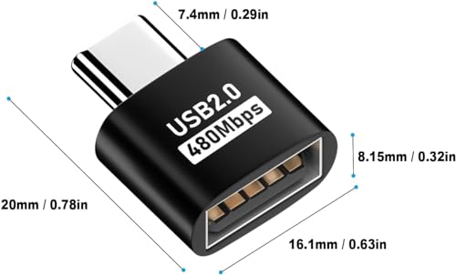 Image of ETZIN USB C to USB 2.0 Adapter (2 Pack), USB Type-C to USB Female Adapter OTG for MacBook Pro 2021, MacBook Air 2020, iPad Pro 2021, More Type-C Devices (EPL-1293CC)