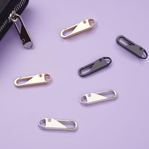 Deoward Zipper Pull, 6 PCS Replacement Metal Zipper Handle Mend Fixer Zipper Tab for Luggage, Suitcases, Backpacks, Jackets, Purses, Handbags - Thumbnail 4