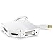 Produktbild UpLink - 3in1 Mini DisplayPort zu HDMI VGA oder DVI Adapter Konverter - 3in1 Videoadapter - PC MAC - vergoldete Kontakte - HDTV 1080p Full HD - Hochglanz