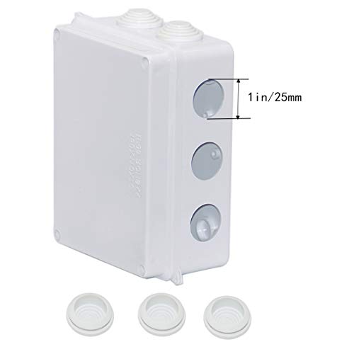 Lusumtly Junction Box Dustproof Waterproof Ip65 Abs Plastic Electrical Boxes, Indoor & Outdoor Electrical Power Cord Enclosure Universal Project Box Diy Case White 5.9 X 4.3 X 2.8 Inch(150X110X70Mm) #TOP4
