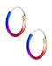 Hypoallergenic Sterling Silver Rainbow Tiny Hoop Earrings for Kids (Nickel Free)