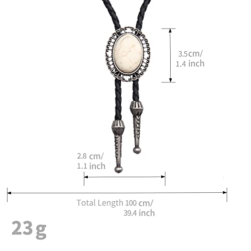 Image of Jeilwiy Bolo Tie for Men Western Cowboy Tie Necklace Gold Bolo Tie Leather Necktie Halloween Tie Accessories for Women