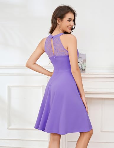 Image of Bbonlinedress Women Cocktail Formal Wedding Dress Halter Evening Party Short Bridesmaid Holiday Prom Dresses for Teens 2026