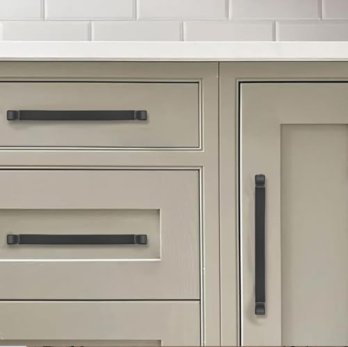 khtumeware 2-Pack 8 Inch Square Matte Black Cabinet Pulls, Solid Zinc Alloy Heavy-Duty Handles for Kitchen/Bathroom Cabinets, Drawers & Cupboards (8 Inch Center to Center) by khtumeware - Image 5