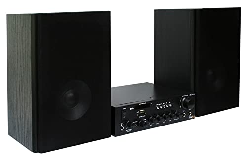 E-Lektron EL5-Set HiFi Stereo-Anlage Verstärker/Receiver & Regal-Lautsprecher USB/SD/FM/BT/AUX