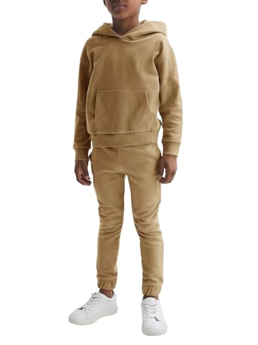Image of Haloumoning Boys 2 Piece Outfits Sweatsuits Long Sleeve Pullover Hoodie and Sweatpants Tracksuit Set 5-14 Years