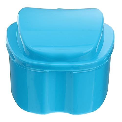 LALAFINA Boîte pour Prothèse Dentaire Légère Bleu Clair, Mini Format avec Filet D’évacuation, Rangement et Nettoyage Pratique, Accessoire Santé Bucco-dentaire pour Usage Quotidien et Voyage