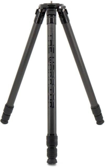 Warrior Carbon Fiber Tripod with 3-Section Legs, CNC Machined Aluminum Head and No-Cross Leg Design, 64” Ultra Tall Max Height, Lightweight Heavy-Duty Predator Hunting Tripod