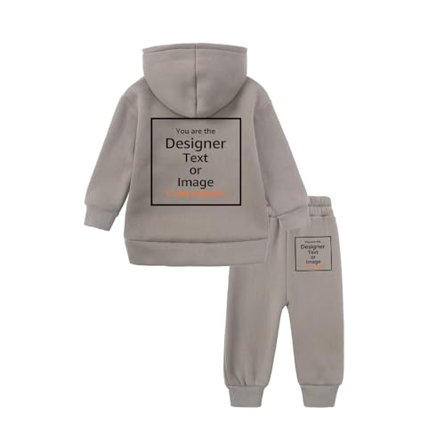 MYGBCPJS Boys Girls Personalized Fleece Sweat Suit Set Kid Custom Long Sleeve Hooded Sweatshirt & Sweatpants Pockets Outfits2