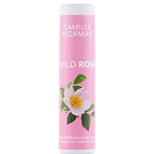 Camille Beckman All Natural Cocoa Butter Lip Balm, Wild Rose, .25 oz (3 Pack)
