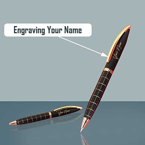 Image of Roshfort Luxury ball Pen - Customized Personalized Ballpoint Pen | Black & Maroon | Stylish Designs | Engrave Your Name SEND DETAIL WHATSAPP +91 9631056748