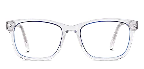 Image of Vincent Chase By Lenskart | Zero Power Blue Cut & Antiglare Computer Eyeglasses | Transparent Rectangle For Men & Women | Medium | VC E13037