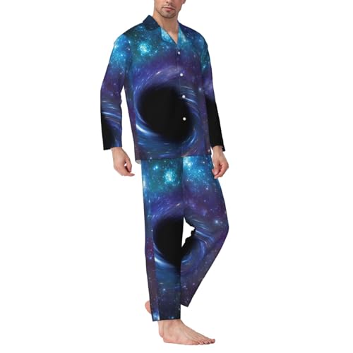 Pyjama manches longues homme imprimé galaxie contre nuits fraîches - 2