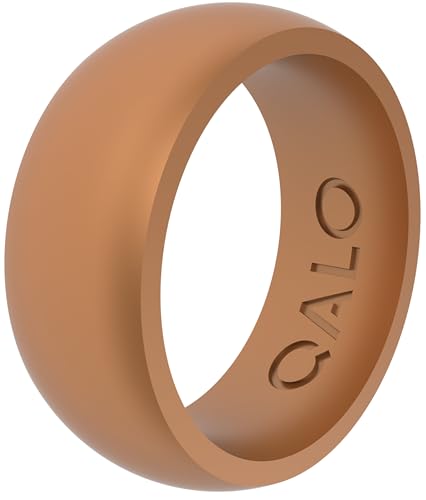 QALO Q2X Men's Rubber Wedding Band, Classic, Bronze, Size 11