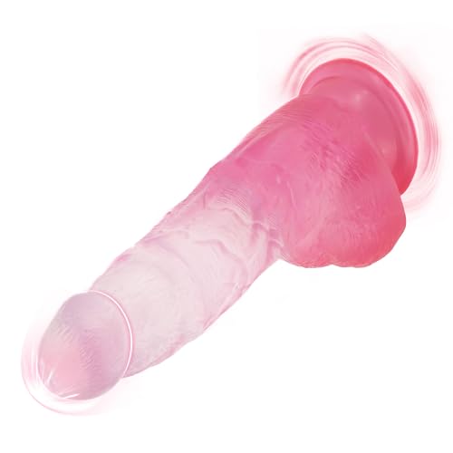 8.07 Inch Soft Silicone Toy, Realistic Silicone Dick Clitioral Stimulation Safe Material Lifelike Men Dick with Strong Suction Cup Adult Tools for Women 9jh4