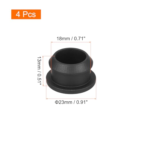 Image of MECCANIXITY Silicone Snap in Locking Hole Plugs,Rubber Panel Seal Cover Flush Type Panel Round for Kitchen Rubber Bulkheads Waterproof Sealing Plugs 18mm /0.71 Inch Diameter Black,Pack of 4