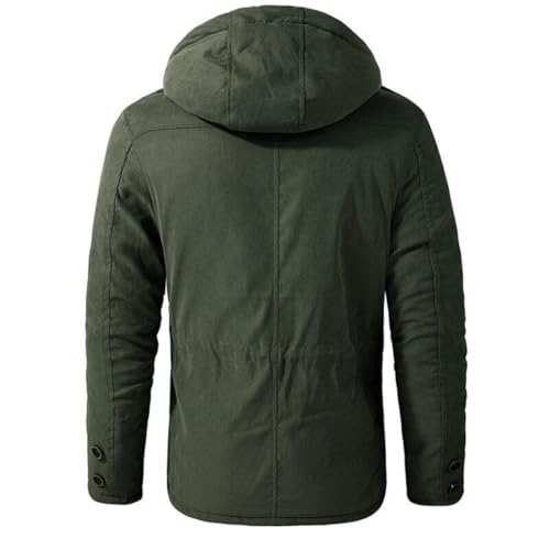 Veste polaire homme parka d'hiver rembourrée et chaude à capuche - 3